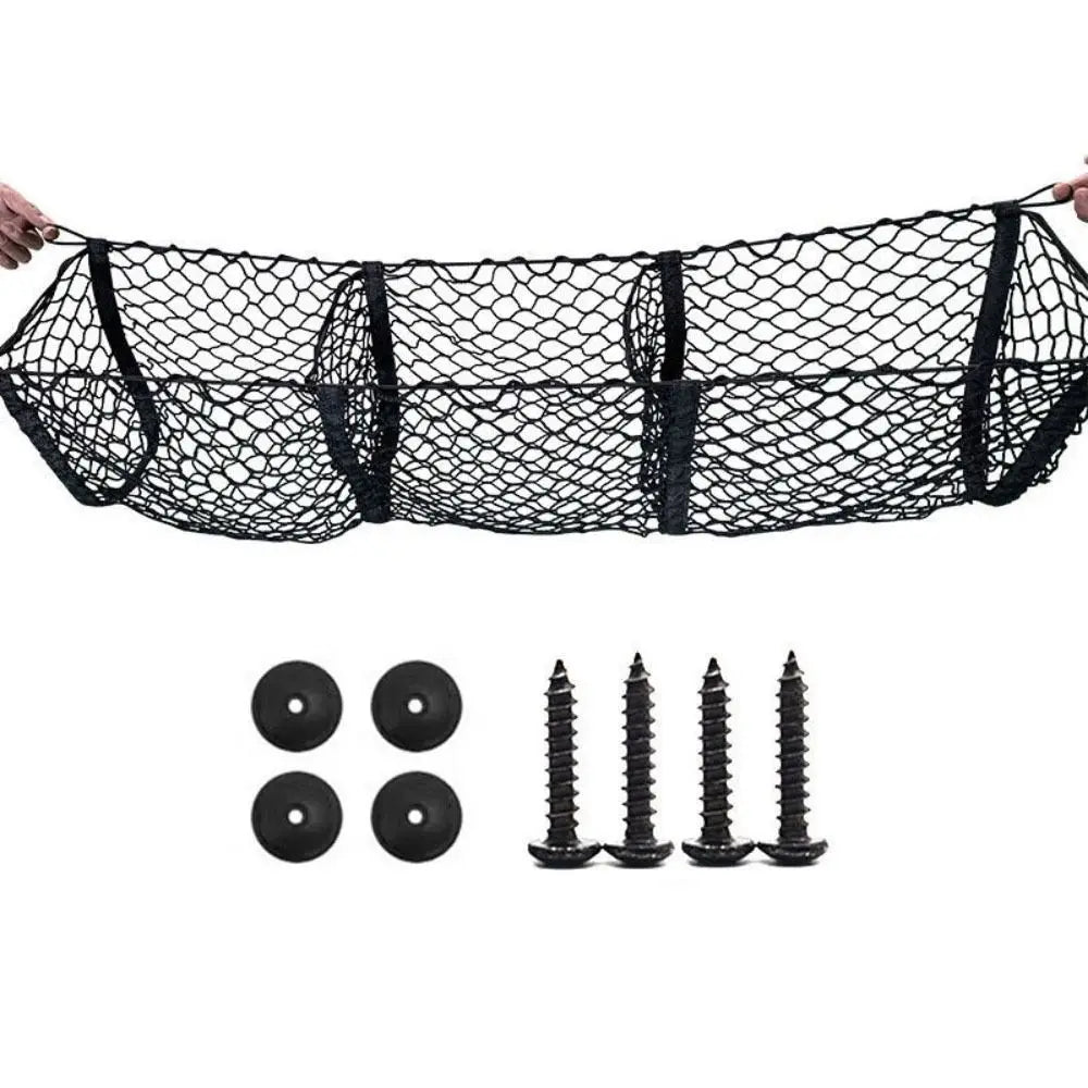 Three Grids Rear Truck Storage Bag Universal Suspension Type Luggage Nets Large Capacity Elastic Fabric Car Organizer Truck
