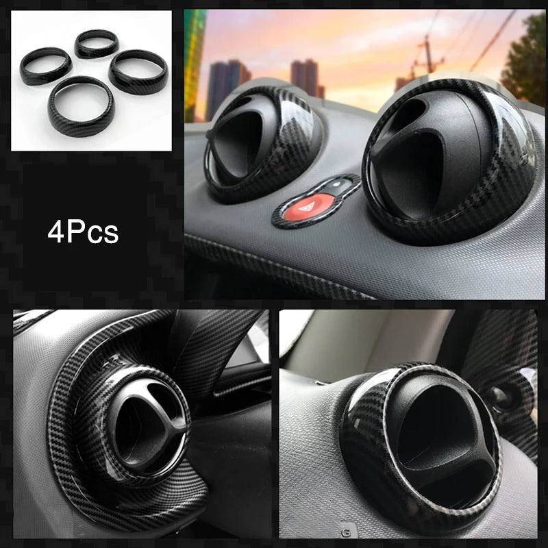 Carbon Car Interior Decoration Accessories ABS Protection Modification Sticker For Smart 453 Fortwo Forfour Car Exterior Styling