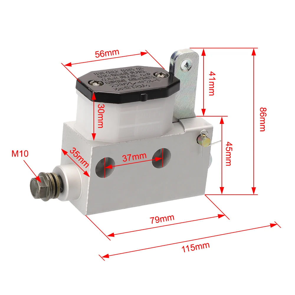 12.8/15.8 Piston Square Cylinder Master Cylinder Kart Beach Car Tuning Parts Brake Upper Pump Piston Square Cylinder ATV