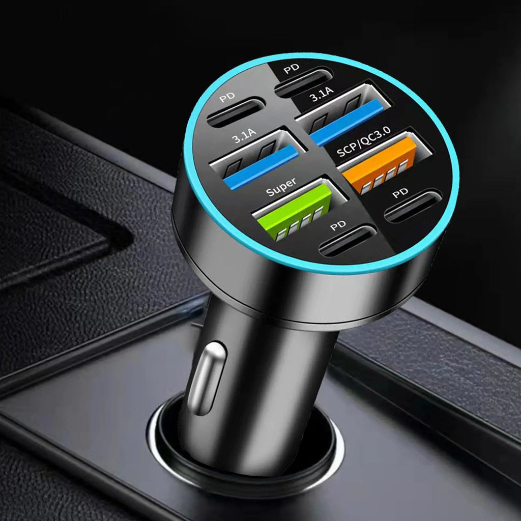 USB Car Charger 66W Fast Charging Car Charger Adapter Digital Display Phone Fast Charger Charging Ports Car Phone Charger