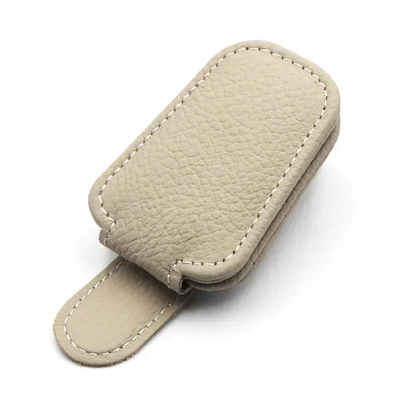 1Pcs Sunglasses Holder Car Sunshade Accessories Is Suitable for Car Sunshades Magnetic Leather Sunglasses Clip and Ticket Clip