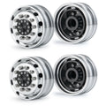 AXSPEED 4PCS Front Rear Wheel Rim Hubs Rubber Tyres with Foam Inserts for 1/14 Tamiya Truck Trailer Tractor RC Car Tires