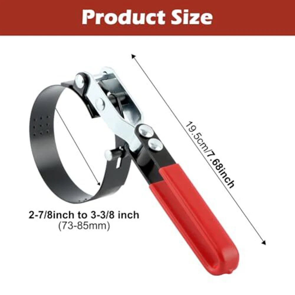 Steel Oil Filter Swivel Wrench Adjustable 73-85mm Oil Filter Removal Tool Oil Filter Wrench Car Oil Filter Removal Tool