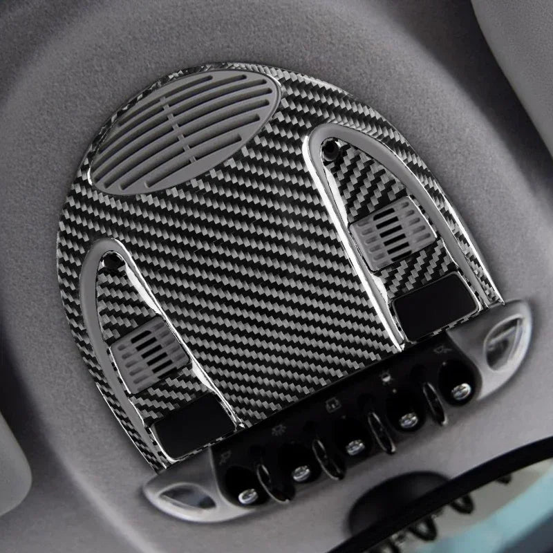 For Mini Cooper Hardtop R56 Clubman R55 R57 Accessories Carbon Fiber Interior Trim Car Roof Reading Light Lamp Cover Sticker