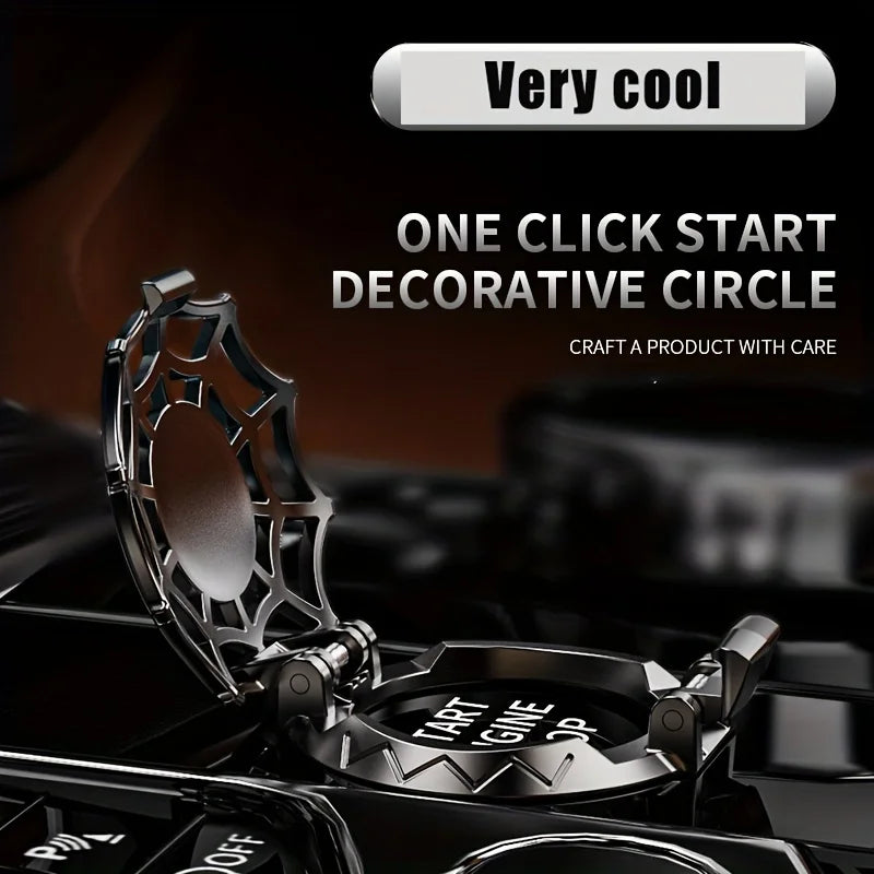 Universal car one click start, metal protective cover, decorative sticker, interior decoration, ignition ring, interior accessor