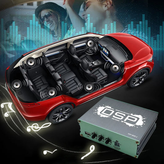 Car DSP Digital Audio Processor 6-Channel Output DSP Car Power Amplifier Audio Digital Sound Processor for Car Audio Enhancement
