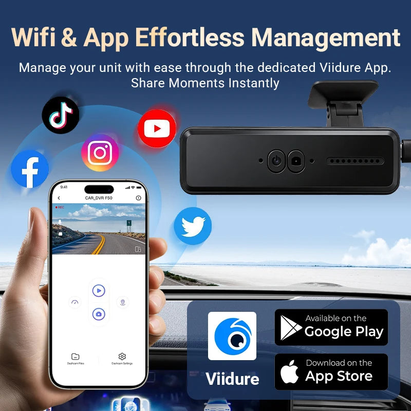 Dual Dash Cam Front and Rear,5G WiFi,2K 1440P/FHD Dash Camera for Cars,24H Parking Mode，Night Vision，G-Sensor，WDR，APP Control