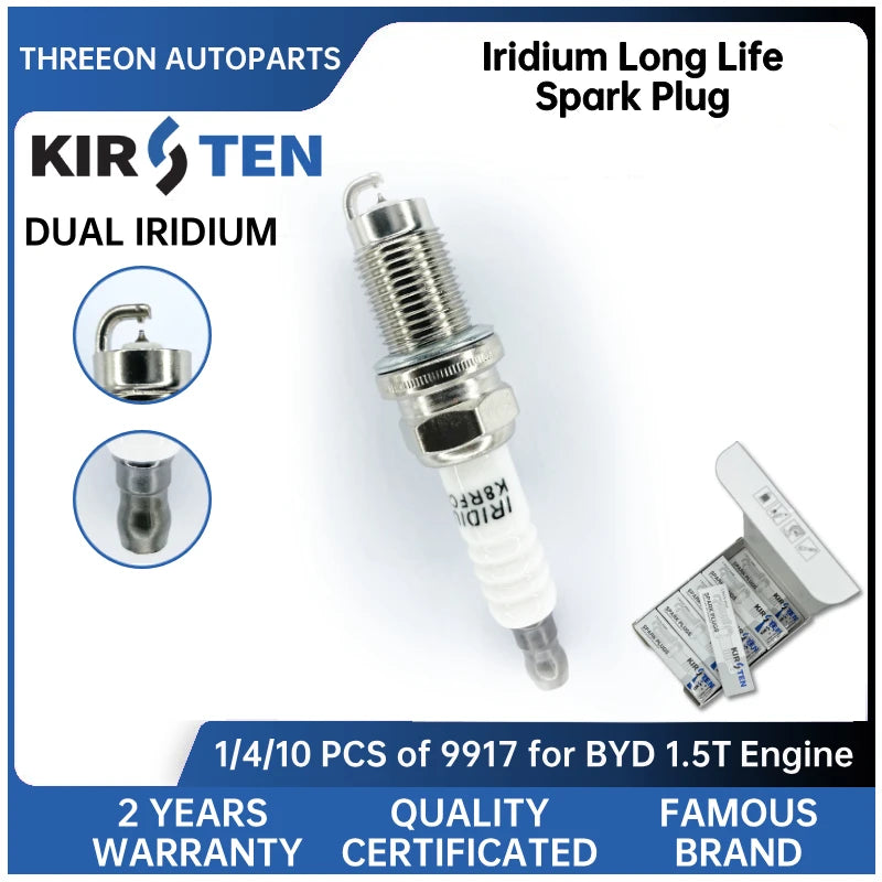 KIRSTEN Iridium Spark Plug for BYD 1.5T Engine KSP9917 for Plug-in Vehicle and Electrical Vehicle