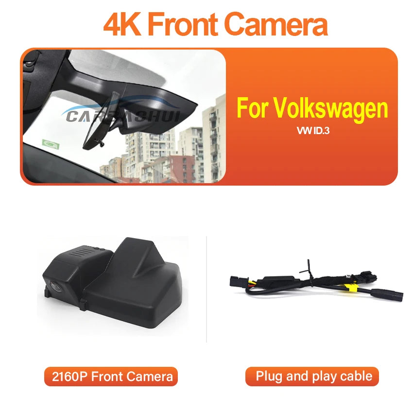 Plug and play Dash Cam 4K 2160P Car Accessories for Volkswagen VW ID.3 ID3 2025 2024 2023 2022 2021 2020 Dashcam for Cupra Born