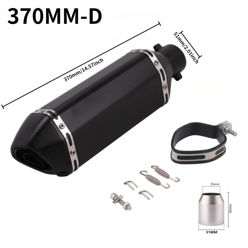 Tubo de escape da motocicleta 51mm com silenciador modificar motocross silenciador para Z400 250 R15 R3 sujeira pit bike scooter