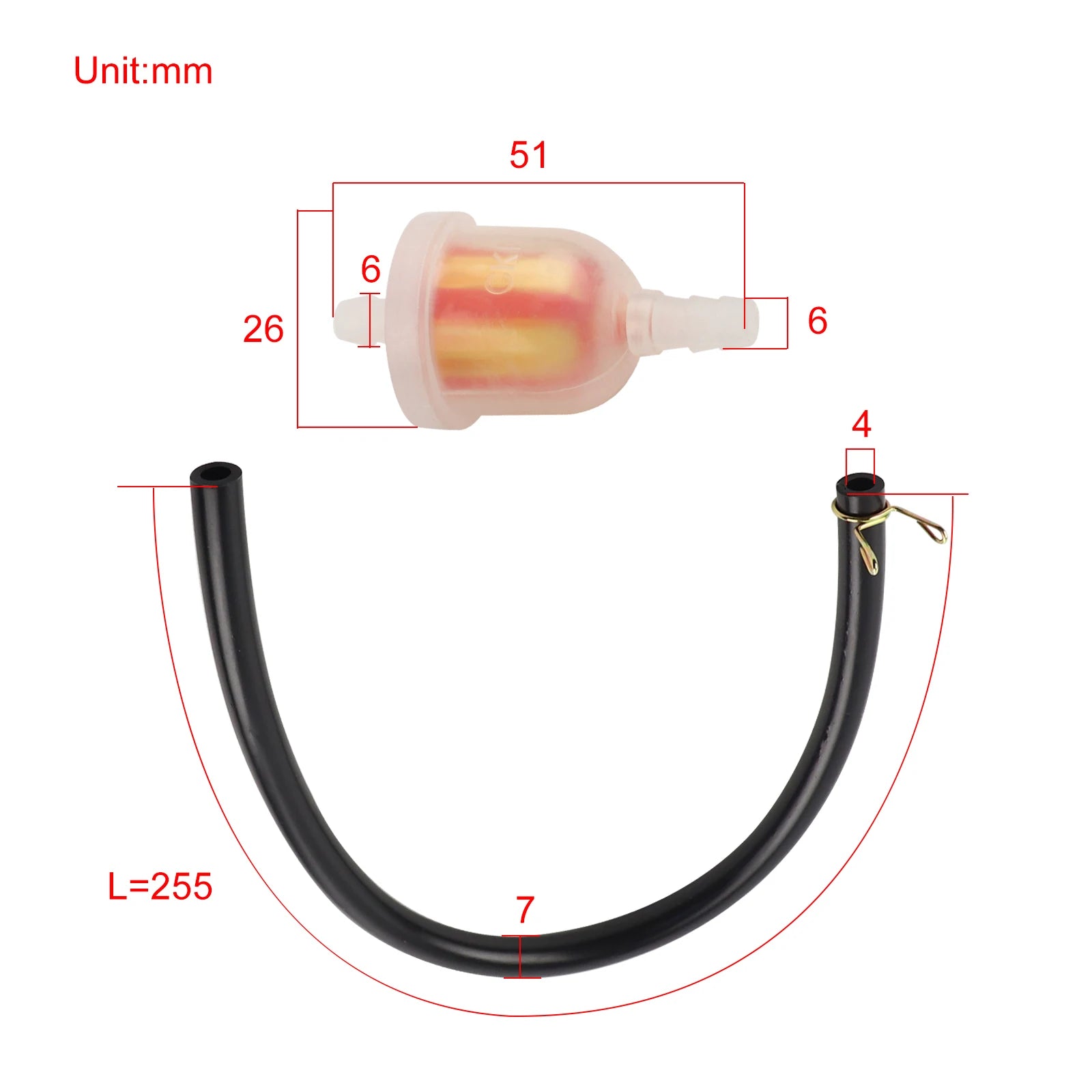 Oil Filter fuel hose Hose Petrol Pipe for pocket bike dirt bike motorcycle pit bike scooter Go Kart Mini Chopper Moped Pit Dirt