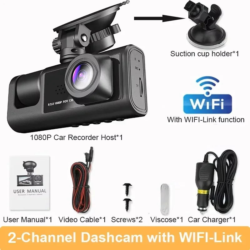 3 Lens Car DVR Camera HD 1080P Inside Vehicle Dash Cam Three Way Front and Rear DVRs Recorder Video Registrator Dash Camcorder