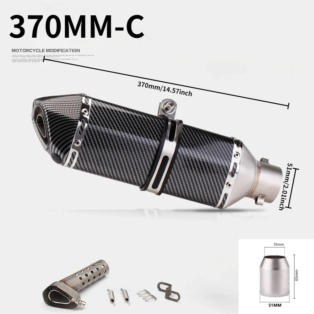 Tubo de escape da motocicleta 51mm com silenciador modificar motocross silenciador para Z400 250 R15 R3 sujeira pit bike scooter