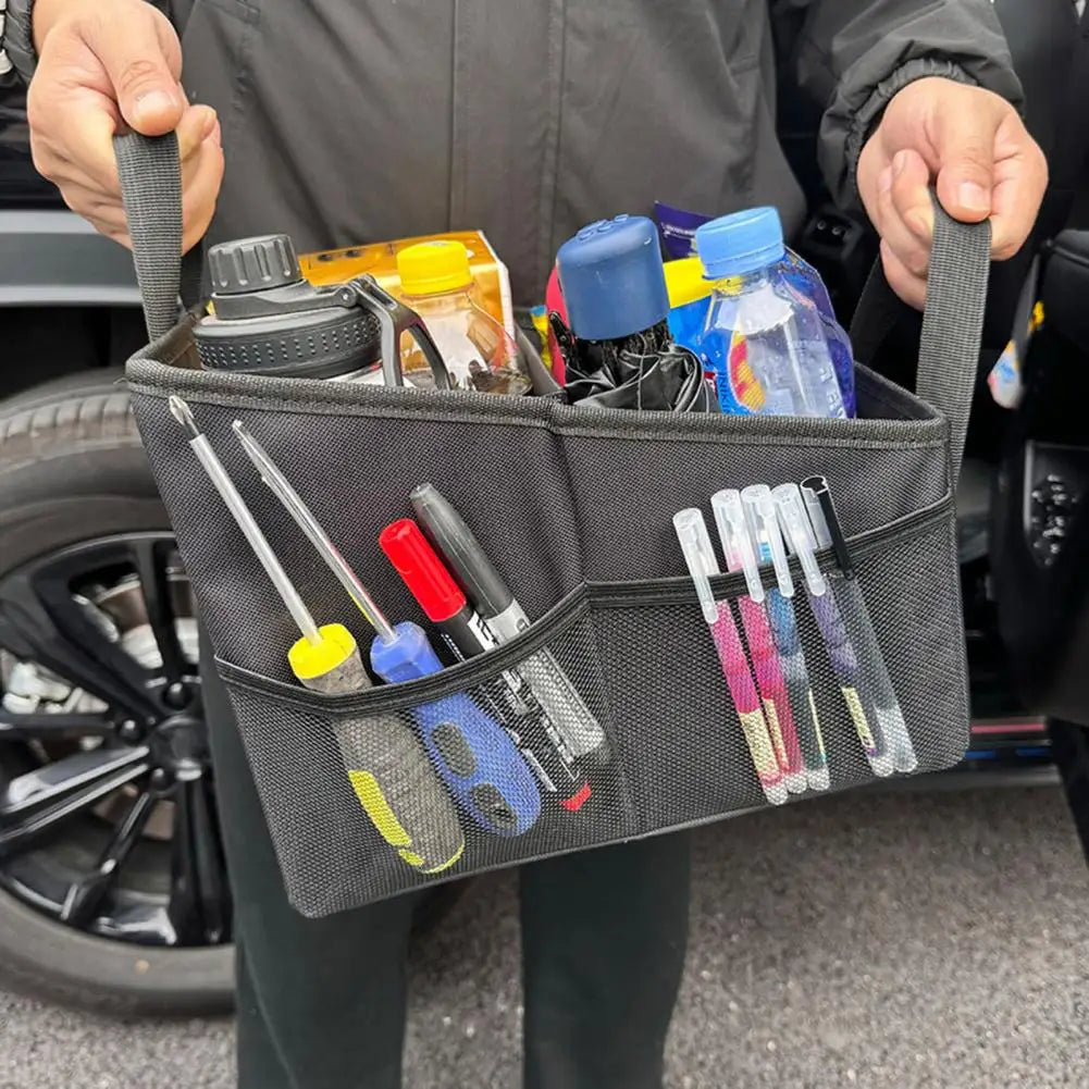 Foldable Car Trunk Organizer Multi Pocket Large Trunk Storage Organizer Box Save Space Car Seat Organizer Car Trunk Storage Box