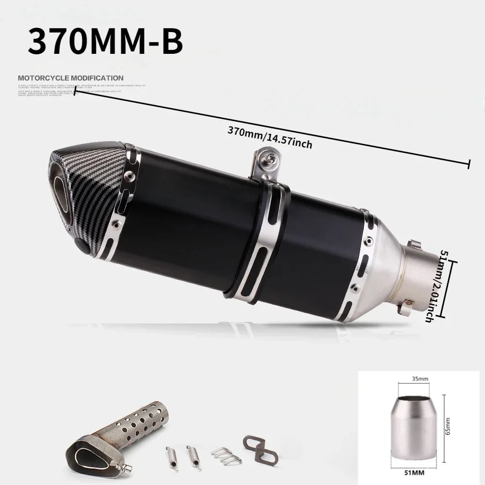 Tubo de escape da motocicleta 51mm com silenciador modificar motocross silenciador para Z400 250 R15 R3 sujeira pit bike scooter