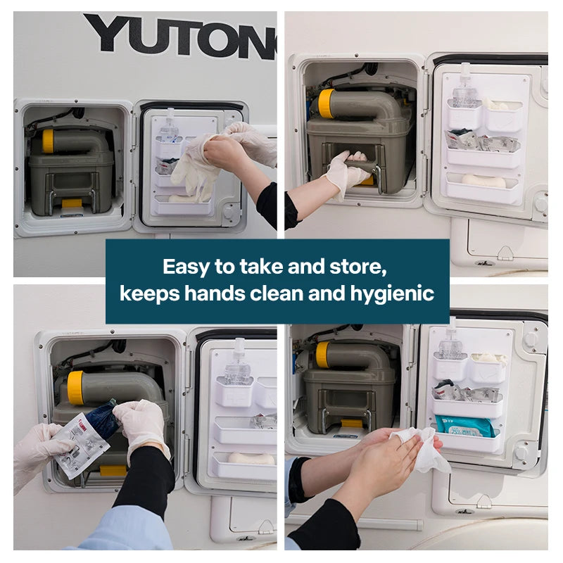 Camper RV Door Organizer Storage Box ABS Compartment Shelf for Motorhome Caravan Van Waste Tank Hatch