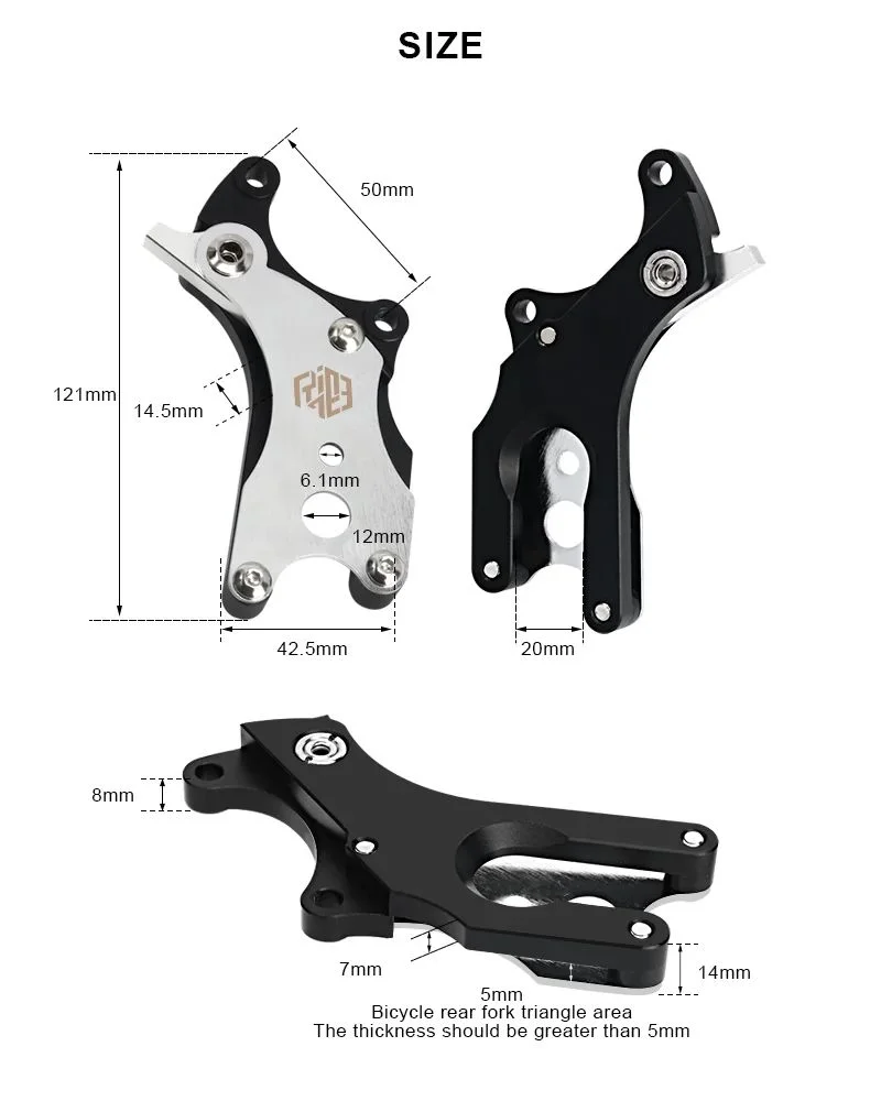 RIDERACE Bike Disc Brake Adapter Bicycle Rear Wheel Heavy Duty Conversion AccessoriesMTB Frame V Brake Mounting Converter
