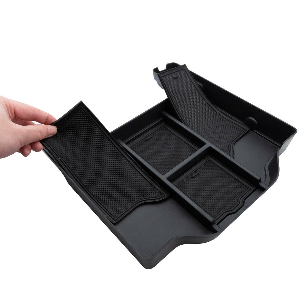 Car Center Console Organizer For Dodge RAM 1500 2500 3500 2019- 2022 Black Car Central Armrest ABS Secondary Storage Box