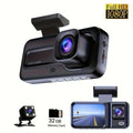 3 Lens Camara Para auto, Car dashcam 1080P Front | 480P Interior & Rear Cams Dashcam, Car Accessories | Car DVR | Video Recorder