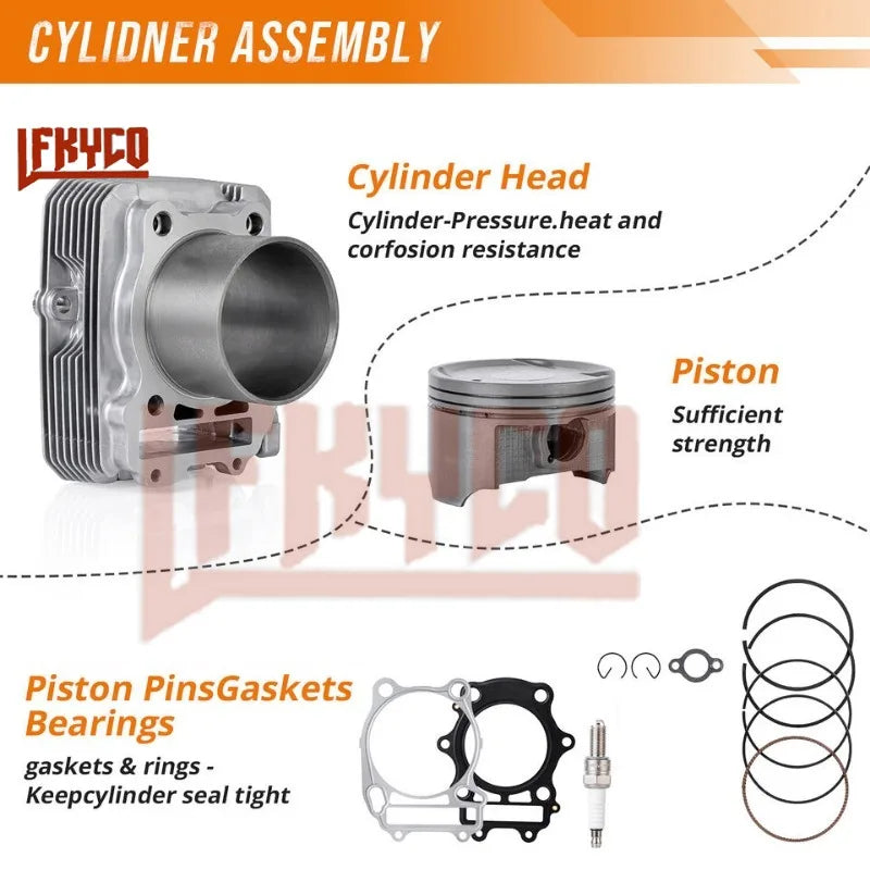 Motorcycle Accessories 82mm Engine Parts Cylinder Kit 400CC Motor for Suzuki Eiger 400 King Quad 400 LTA400F 4x4 ATV Motoblock