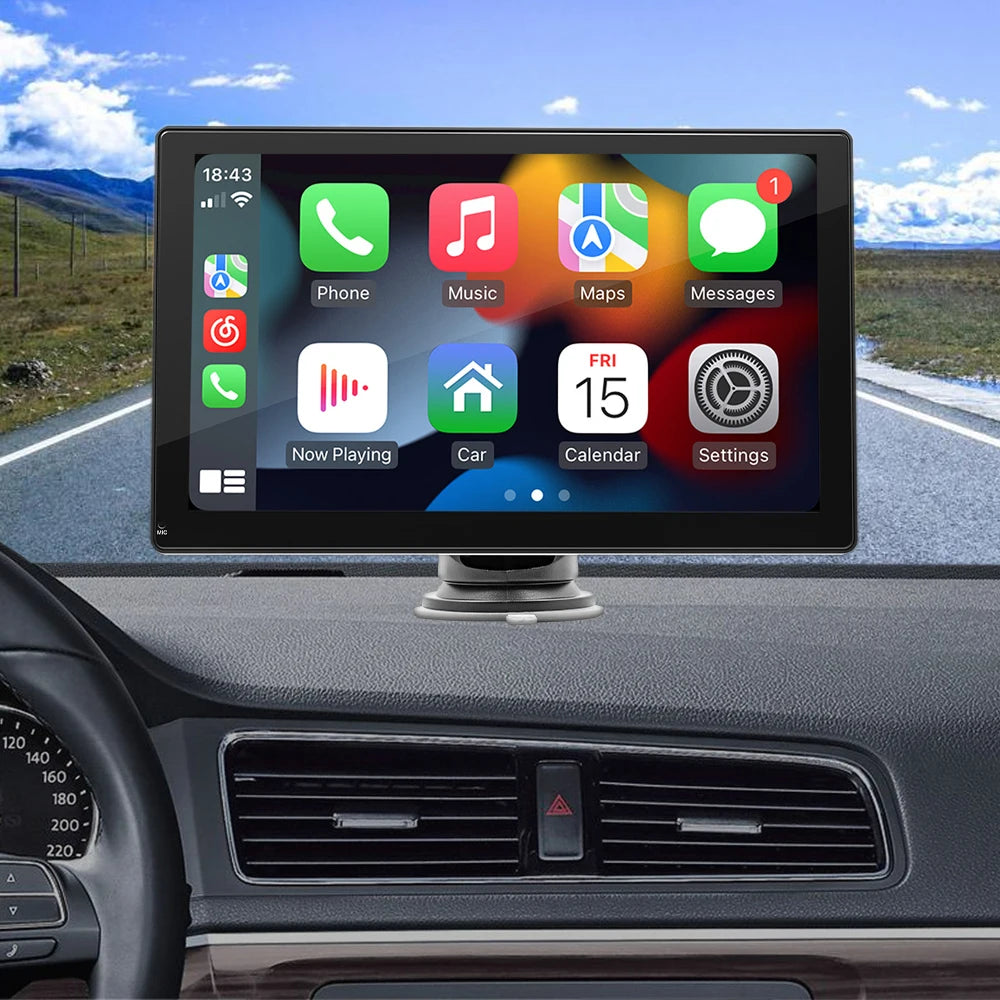 9 Inch Wireless CarPlay Android Auto Monitor Automotive Multimedia Player With DVR Video Recorder Rear View Camera Monitor