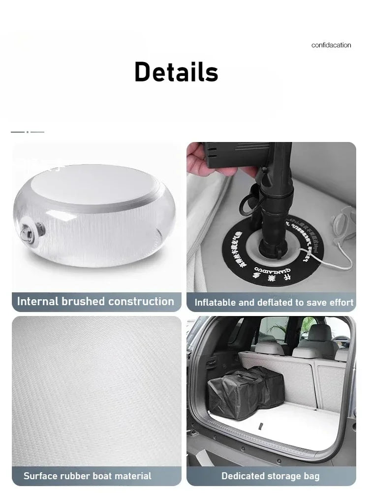 Car Travel Bed for BYD Formula Leopard Titanium 3 2025 1.8M Inflatable Air Mattress, Outdoor Camping Inflatable Suede Fabric Bed