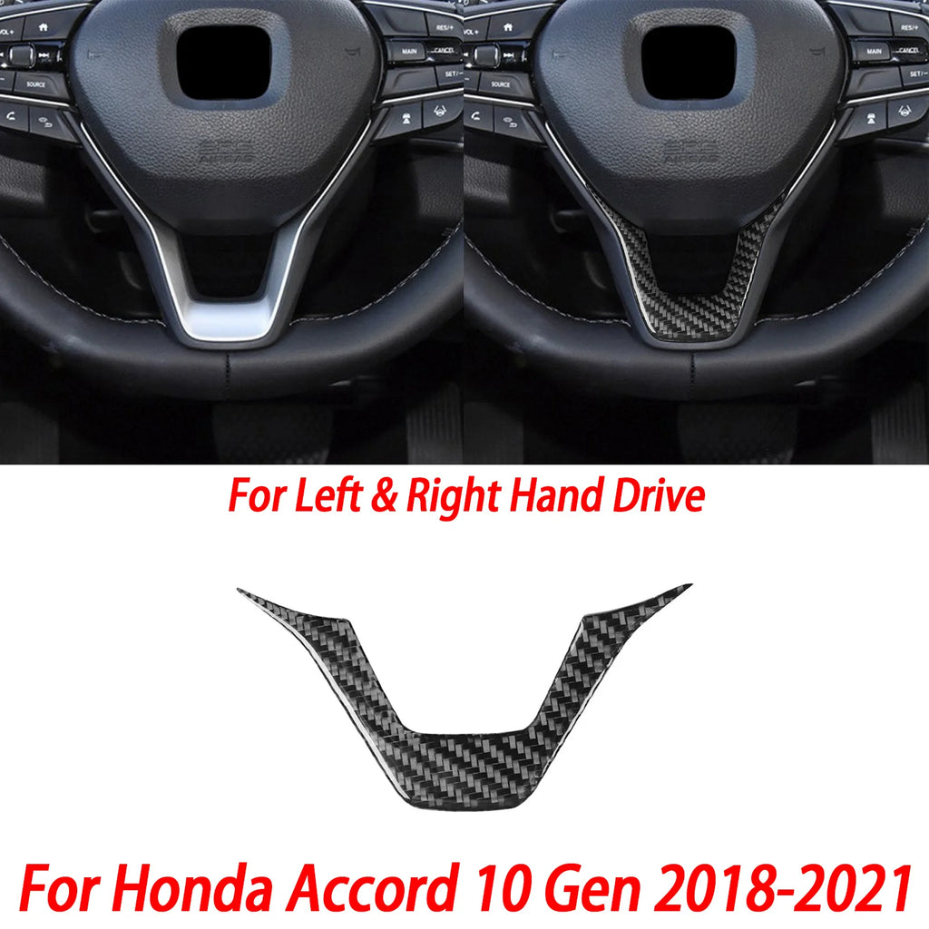 Interior Accessories Steering Wheel Central Armrest Panel Cup Holder For Honda Accord 10th Gen 2008—2021 Carbon Fiber Sticker