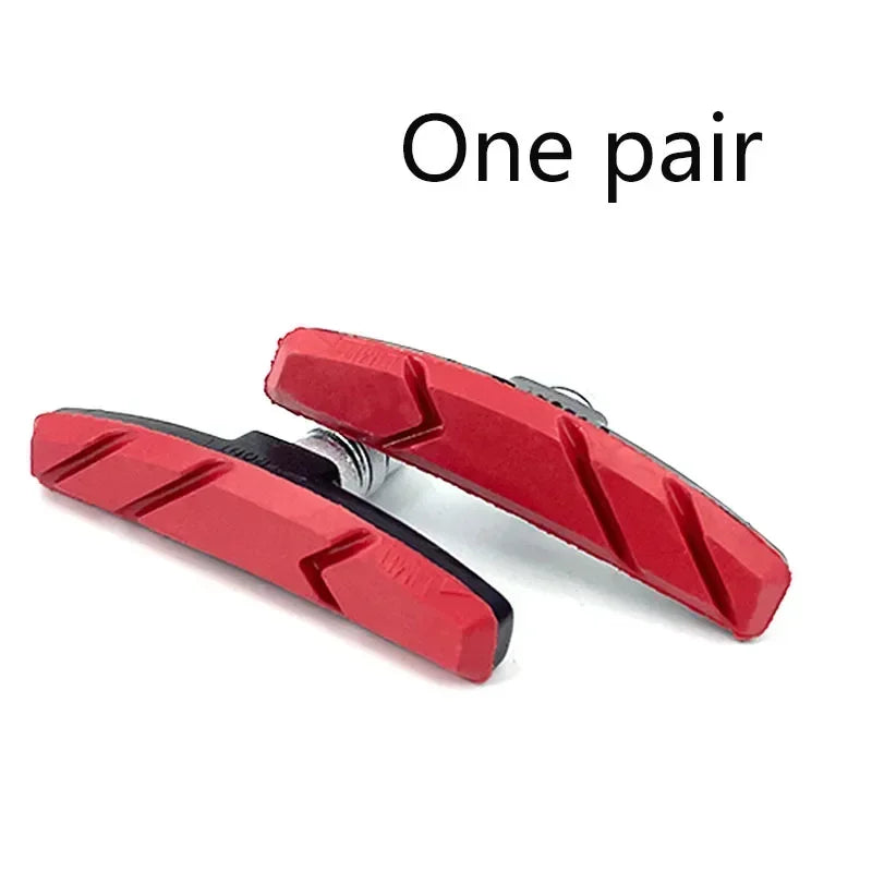 1/2 Pairs Durable Bicycle Silent Brake Pads V Brake Holder Rubber Blocks for Long-Lasting Performance Cycling Accessories