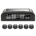Temperature Warning Tire Pressure Monitoring System Solar TPMS With 6 External Sensors Car Tyre Pressure Monitor for   Truck RV