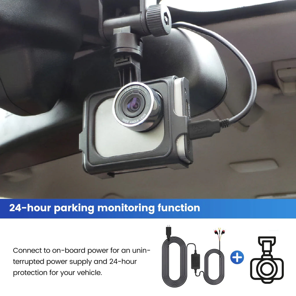 3A 3.5m Car Dash Cam Mini / Micro USB / Type-C Interface Charger Dashcam Rear Camera 12-24v Hardwire Cable Kit Step-Down Line