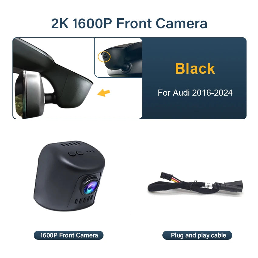 Dash Cam for Audi A1 A3 A4 A5 A6 A7 A8 Q2 Q3 Q5 Q7 Q8 TT RS S 2016 to 2024,4K Dashcam Wifi Dash Camera for Audi,Dvr in the Car