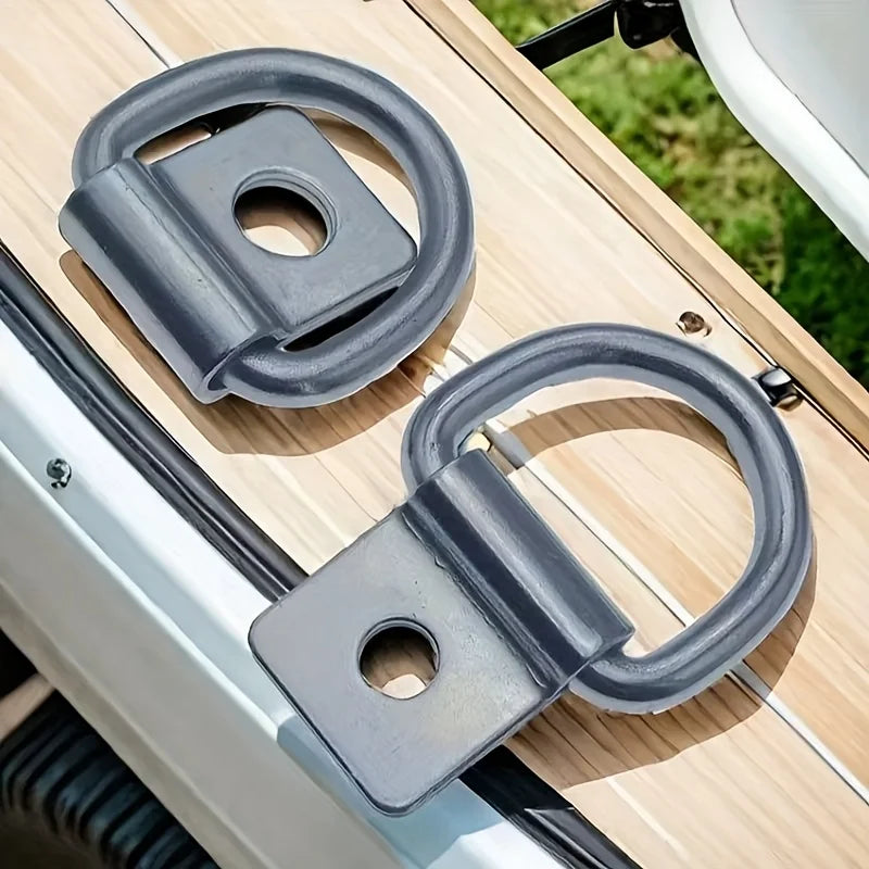 Anillo de tiro fijo para automóvil, accesorios para vehículos de remolque, gancho de 10 mm, gancho para camión, hebilla de tierra, anillo de cama, juego de manijas con gancho fijo para carga de camión
