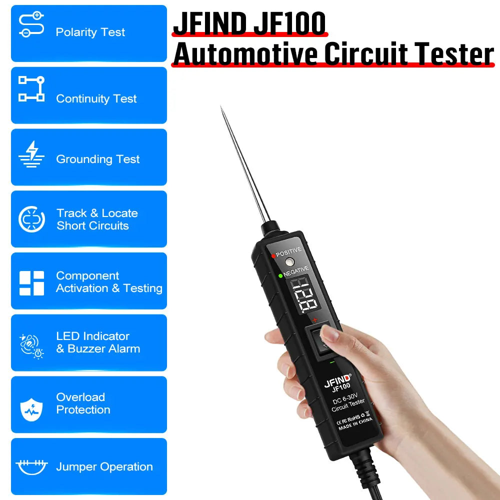 Car Electric Circuit Tester 6V-30V Voltage Tester Auto Truck Moto Diagnostic Test Tools Power Switch LED Light 6V-24V Probe Pen