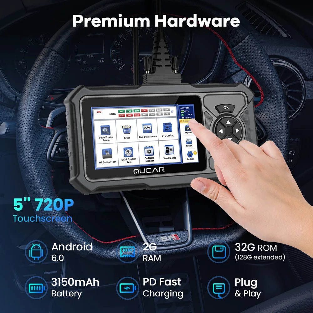MUCAR CDE900 Pro OBD2 Auto Scanner tool Diagnostic tools 4 system ABS SRS ECM TCM full system 28 resets Lifetime Free update