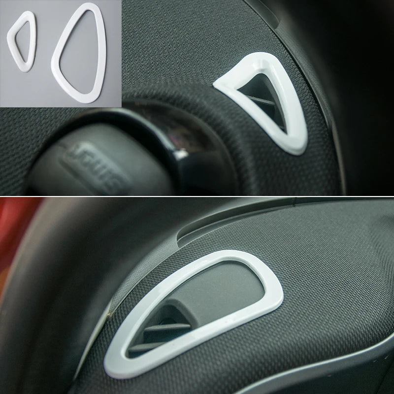 Full Set White Interior Decoration Cover Car Stickers For Smart 453 451 2015-2020 Accessories