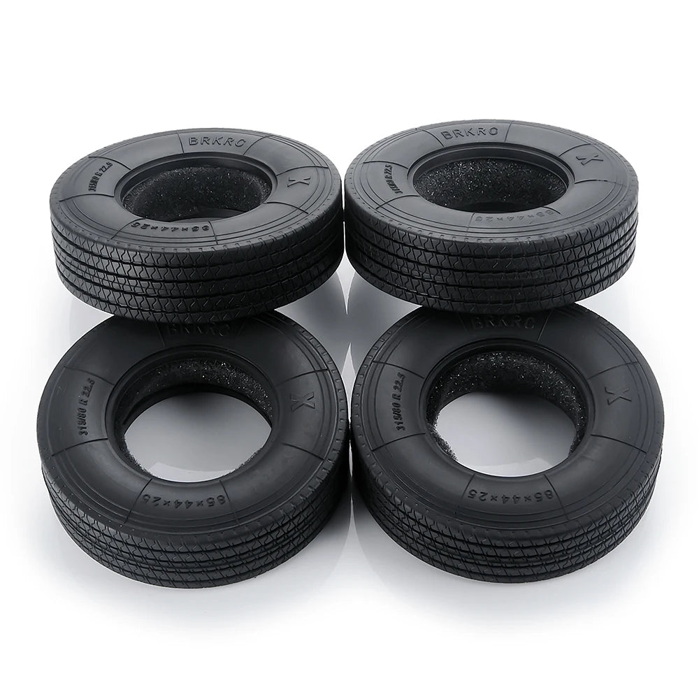 AXSPEED 2/4Pcs 22mm 25mm Front Rear Rubber Tyres Wheel Tires for Tamiya 1/14 RC Trailer Tractor Truck Car Upgrade Parts