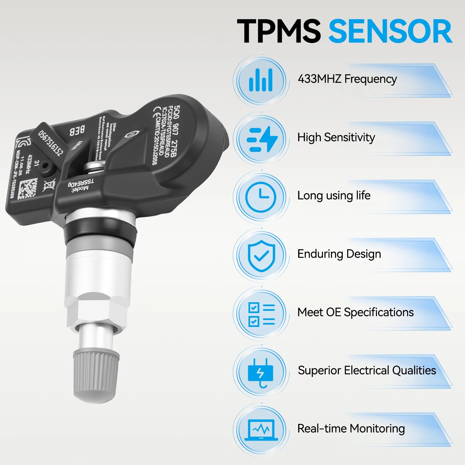 4X TPMS Tyre Pressure Sensor 5Q0907275B For Audi Q3 Q5 Q7 TT A6 A7 A8 A3 RS3 RS4 RS5 VW Passat Amarok Arteon Beetle Tiguan Golf