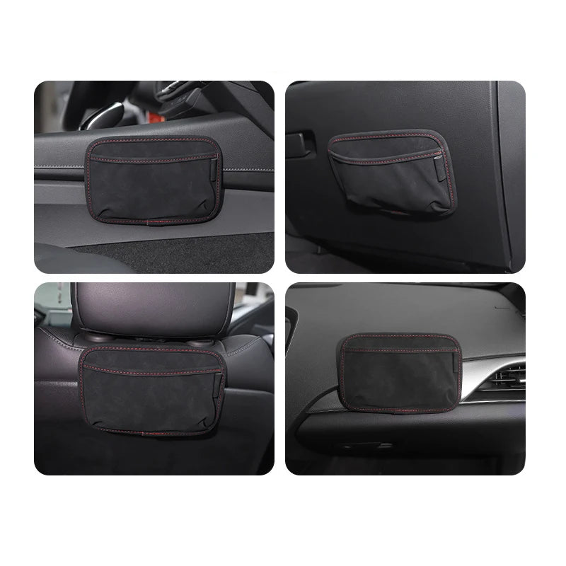 Paste Car Organizer PU Leather Bag Car Storage Pocket Organizer Bag Seat Back Side Door Stowing Tidying Box For Phone Key