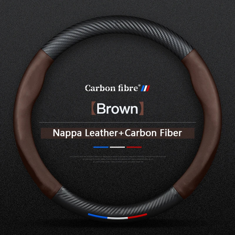 Car Carbon Fiber Leather Steering Wheel Cover For Volvo XC40 XC60 XC70 XC90 S40 S60 S80 S90 V40 V60 V70 V90 C70 Auto Accessories