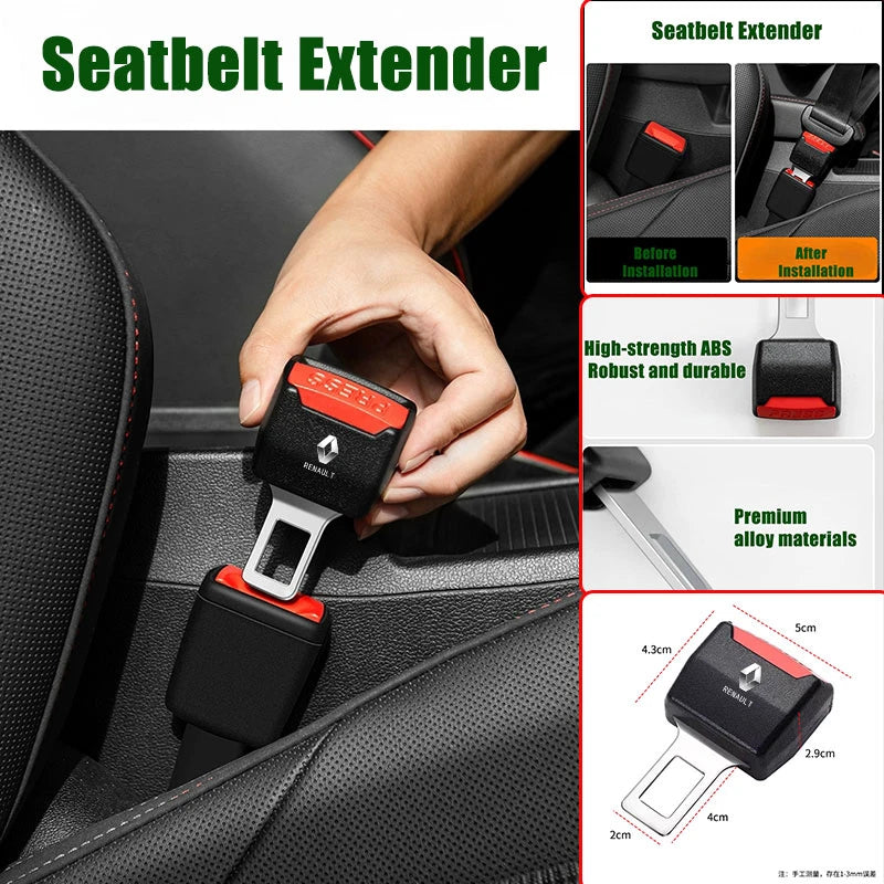 Accesorios de correa extensora para cinturón de seguridad de coche para Renault Megane Clio Duster Logan Kadjar Twingo Talisman Captur Trafic Kwid Fluence