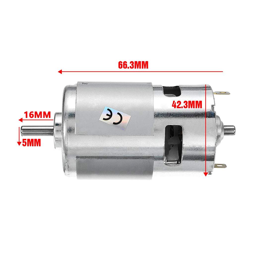 Motor de CC 775, máx. 21 000 RPM, 12 V-24 V CC, con cojinetes de bolas, gran par, alta potencia, bajo nivel de ruido, motorreductor, componentes electrónicos.