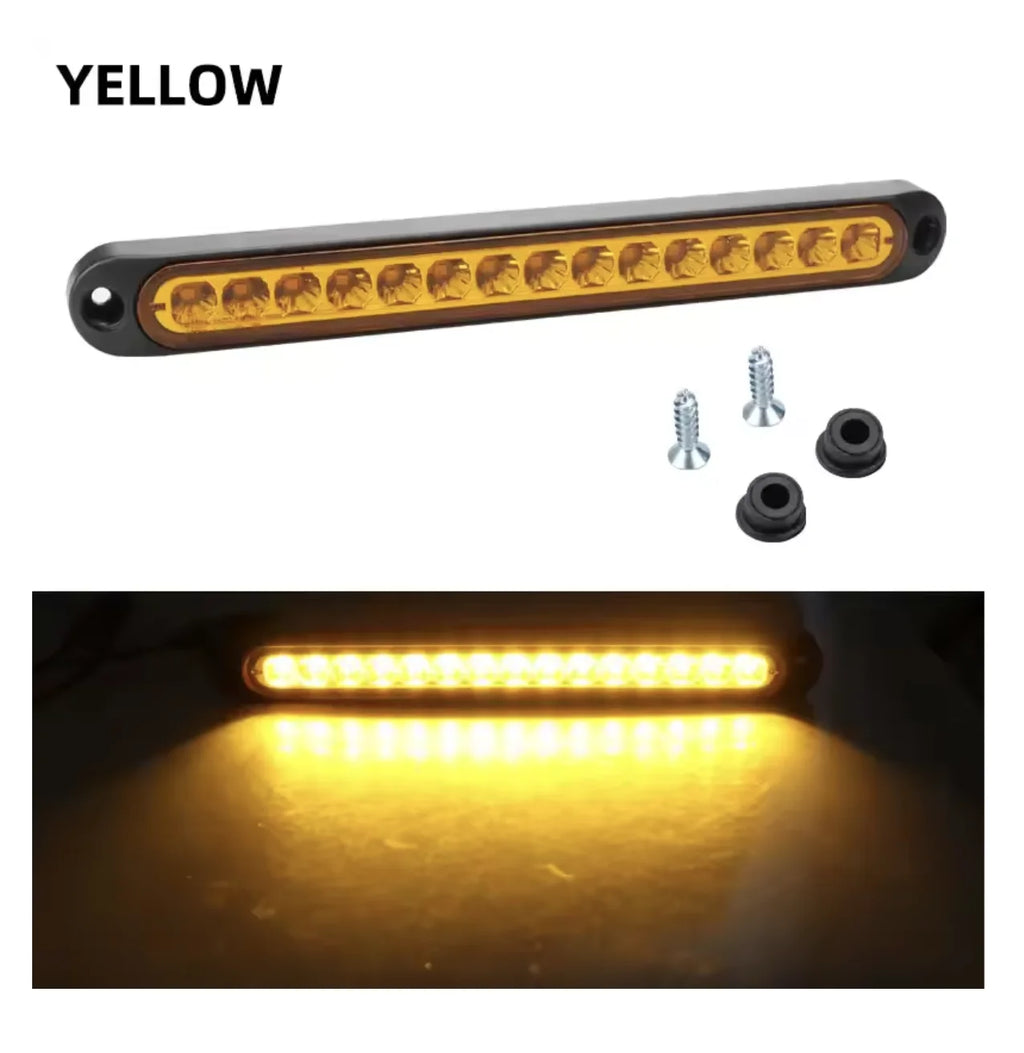 Car Light Bar 15-LED, Multi-Function Brake/Signal/Side Marker/Turn Warning Rear Light for Truck SUV RV 12V/24V