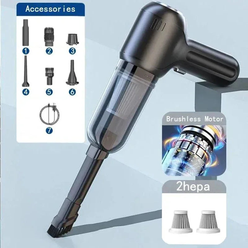 Auto Wireless Vacuum Cleaner Brushless Motor Multifunctional Strong Blowing/Suction Machine Handheld High Power Car Dust Remover