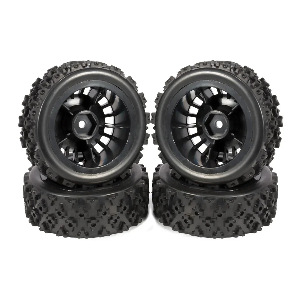 4Pcs RC Rally Tires Glued On Road Tyre Wheels with 12mm Hex for Tamiya TT02 TT-01 XV01 PTG-2 DF-03 WR8 Racing Car Upgrades