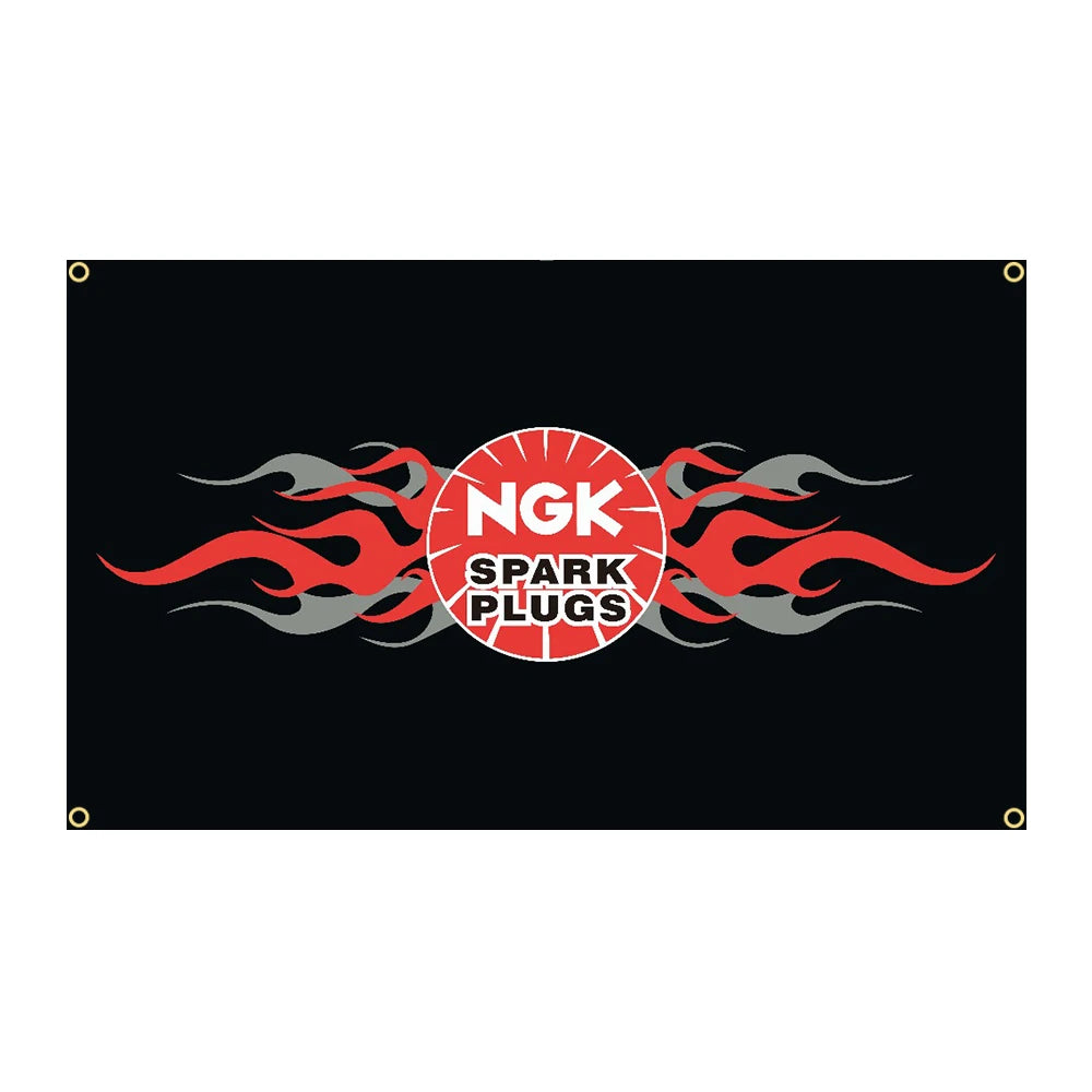 90x150cm NGK Spark Plugs 4 Hole Flag Racing Car Moto Banner Decoration Tapestry FLAGCORE