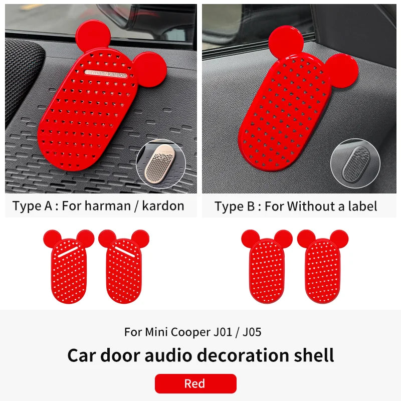 Car Door Audio Decoration Shell For Mini Cooper E/SE J01 EV Aceman J05 2024 2025 ABS Door Speaker Cover Car Interior Accessories