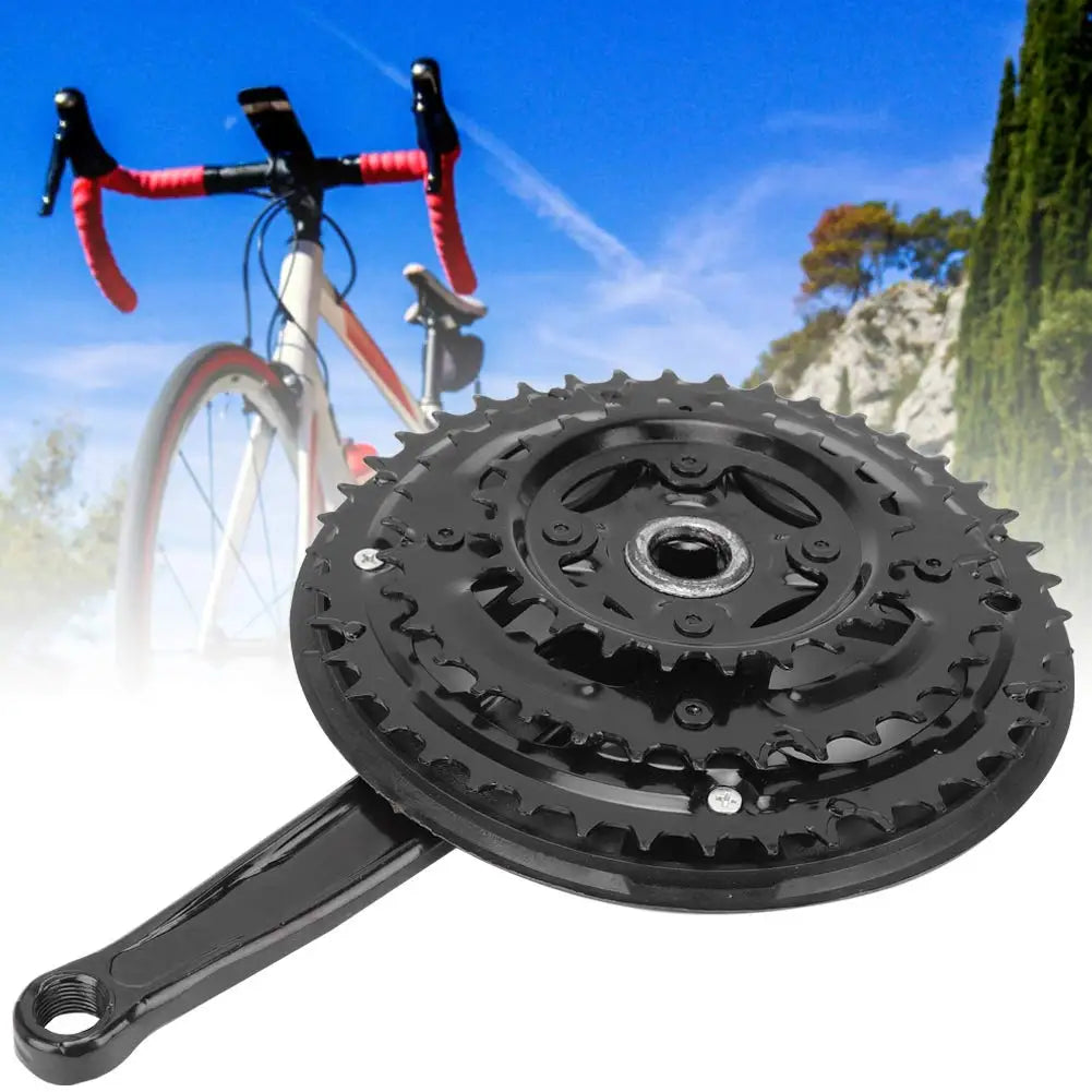 Crankset Carbon Steel 24-34-42T Crank for Variable Speed Mountain Road