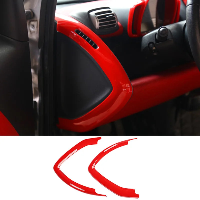Car ABS Plastic Decorative Cover Red Modification Products For Mercedes Smart 451 Fortwo Interior Sticker Styling Accessories