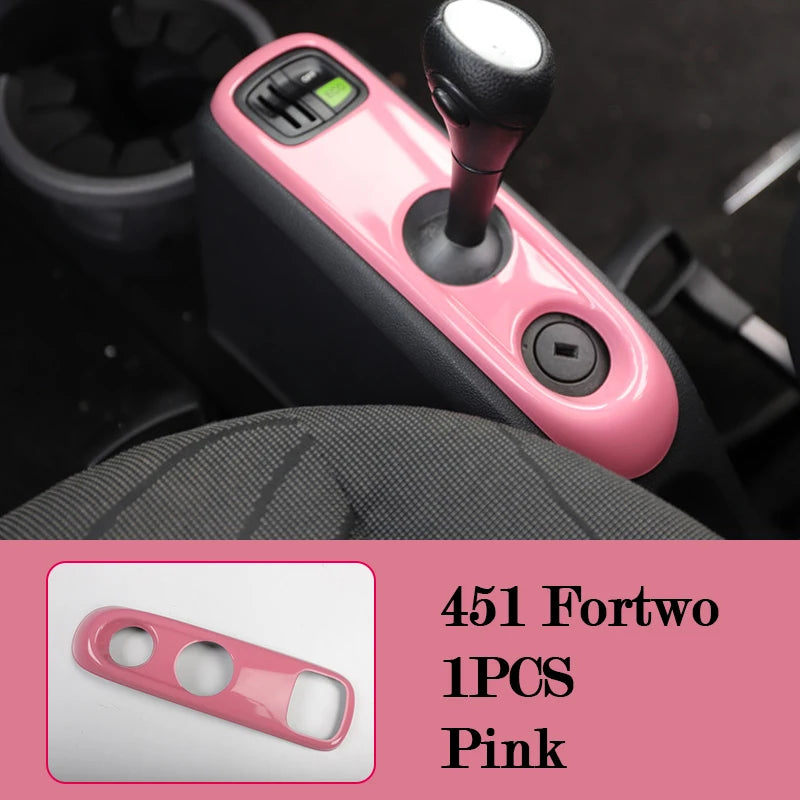 Car Interior Decoration Products ABS Protective Shell Pink Sticker For Mercedes Smart 451 Fortwo Car Modification Accessories