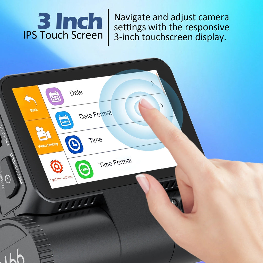 4K+1080P Dash Cam for Car Camera Built-In WIFI Support GPS Car Camera DVR Night Vision Video Recorder 24H Parking